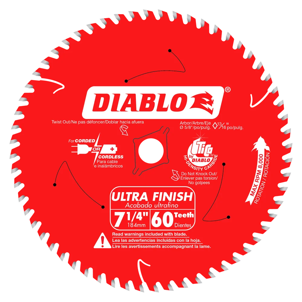 DIABLO 7-1/4¨ ULTRA FINISH 60T BLADE DIABLO 7-1/4¨ ULTRA FINISH 60T BLADE